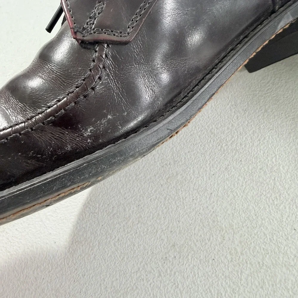Vintage Velvet-EEZ Mens Brown Leather Derby Dress Shoes Goodyear Size 8.5 D USA